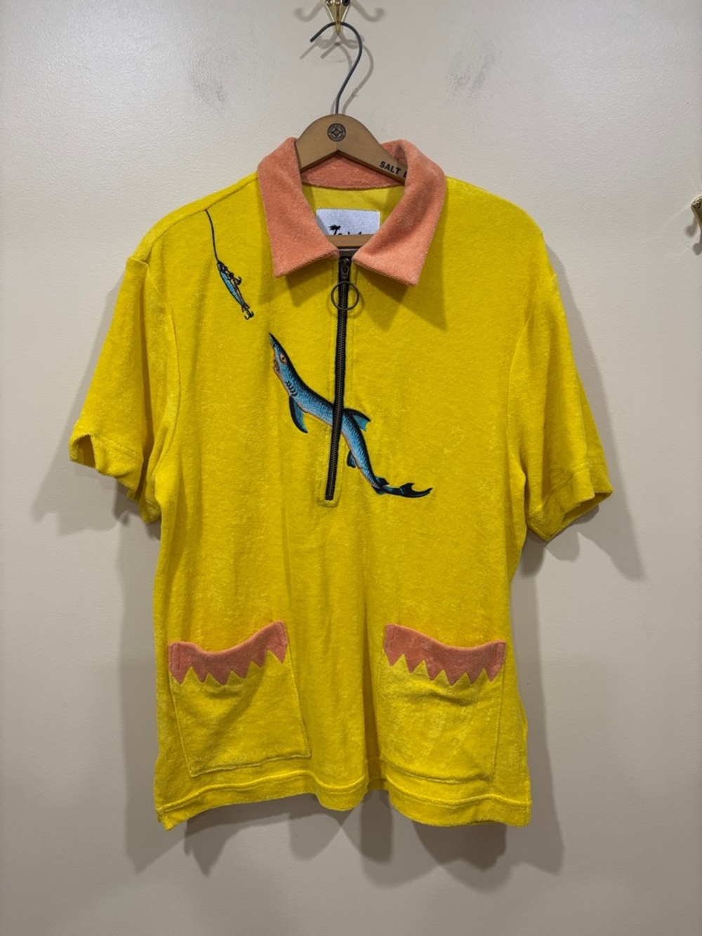Tombolo 'Shark Bait' Cabana Terry Polo Shirt Size Small - Picture 4 of 12